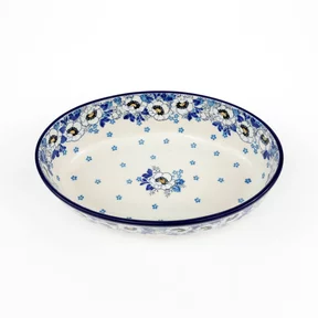 Półmisek owalny 299 24/18,5cm <br> 2222X Biało-niebieskie anemony
